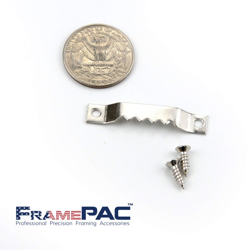 FramePac 100 Pack Small Sawtooth Picture Hangers Frame Hanging Saw Tooth Hooks with Screws & Storage Box Hanging Hardware for Paintings Pictures Canvas Photo Frames & Artwork (1 5/8") - Image 4
